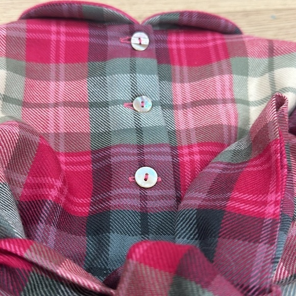 Papo d’anjo velvet Peter Pan holiday dress classic lined 4Y red/ pink/sage green - Picture 6 of 8